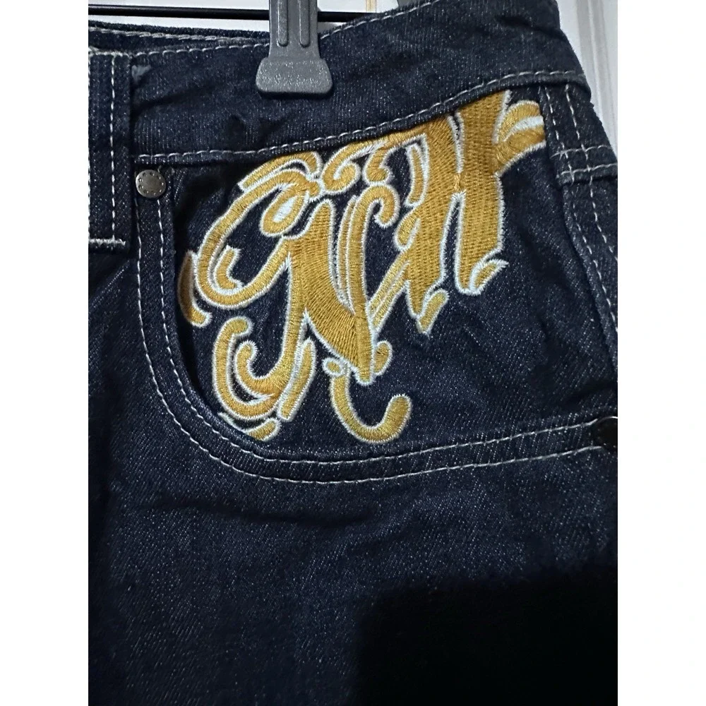 Ninth Hall Men's Embroidered Jeans Koi Fish Design, Size 34